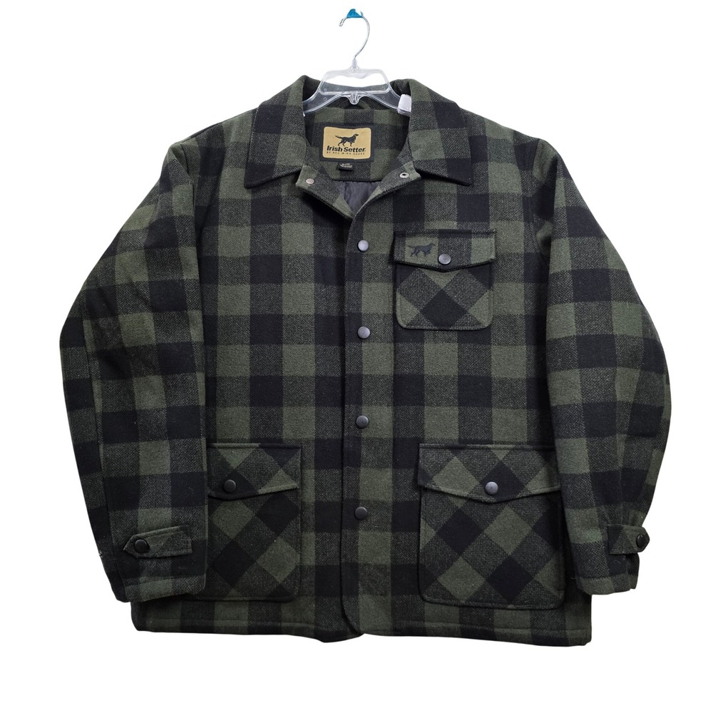 Vintage Irish Setter Red Wing Ultra Dry Waterproof Cruiser Wool Jacket Plaid XL